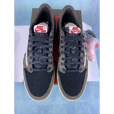 Travis Scott x Air Jordan 1 Low Mocha CQ4277-001-2 Black/Dark Mocha-University Red-Sail Mens Womens Shoes