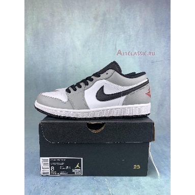 Air Jordan 1 Low Light Smoke Grey 553558-030-2 Light Smoke Grey/Gym Red/White Mens Womens Shoes