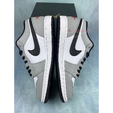 Air Jordan 1 Low Light Smoke Grey 553558-030-2 Light Smoke Grey/Gym Red/White Mens Womens Shoes