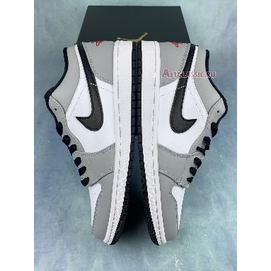 Air Jordan 1 Low Light Smoke Grey 553558-030-2 Light Smoke Grey/Gym Red/White Mens Womens Shoes