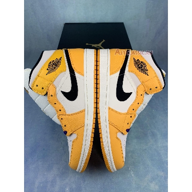 Air Jordan 1 Mid GS Lakers BQ6931-700 University Gold/Pale Ivory-Court Purple-Black Sneakers