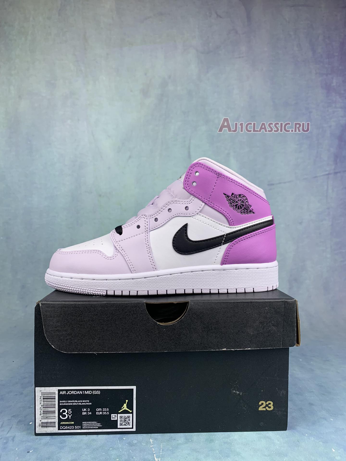 New Air Jordan 1 Mid GS "Barely Grape" DQ8423-501 Shoes