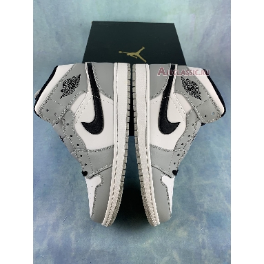 Air Jordan 1 Mid Smoke Grey 554724-092-2 Light Smoke Grey/Black/White Mens Womens Shoes