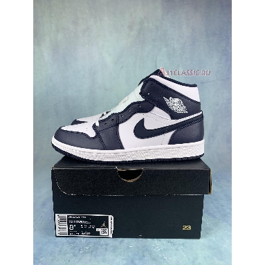 Air Jordan 1 Mid Obsidian 554724-174-2 White/Obsidian-Metallic Gold Sneakers