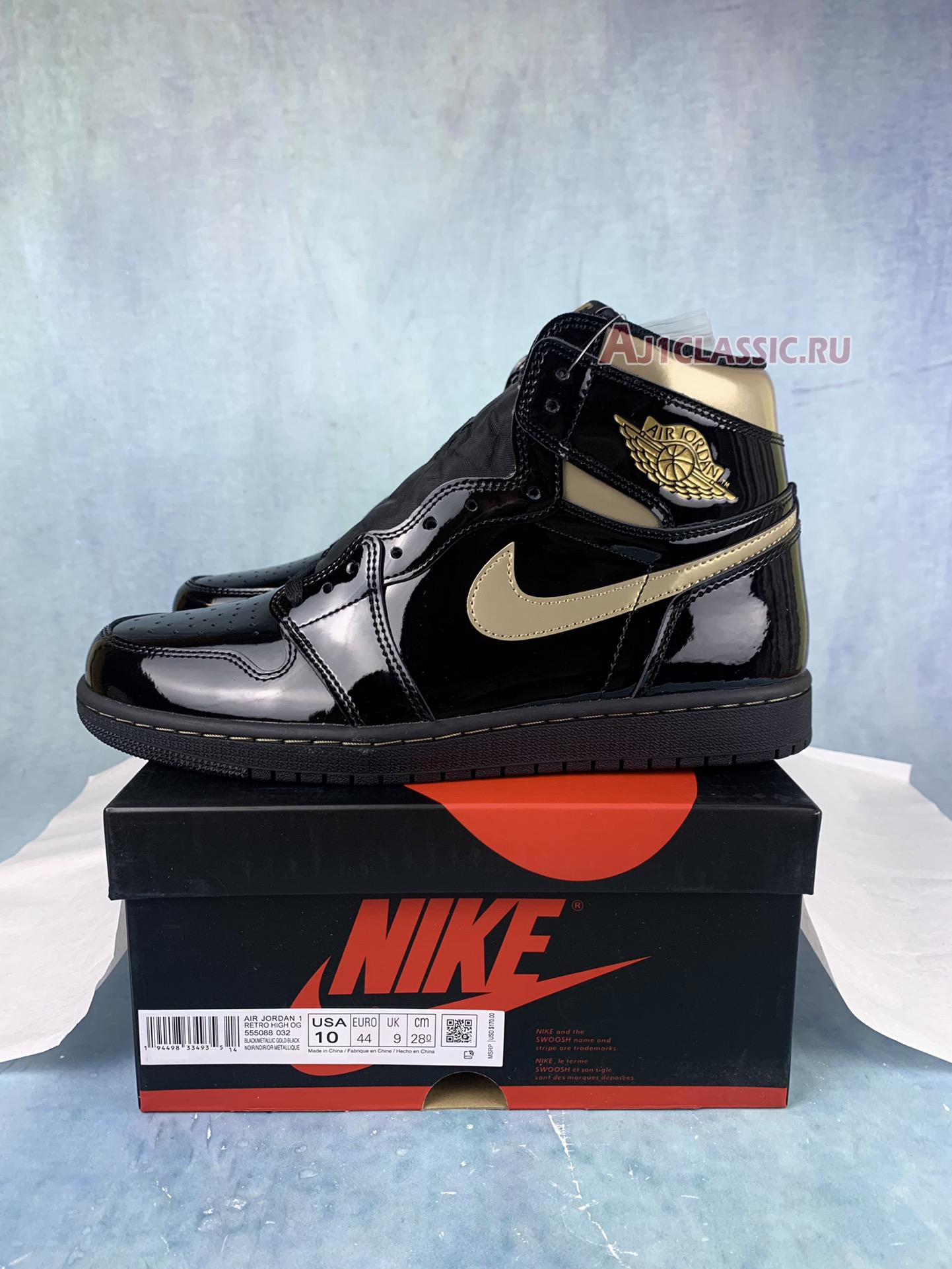 New Air Jordan 1 Retro High OG "Black Metallic Gold" 555088-032 Shoes