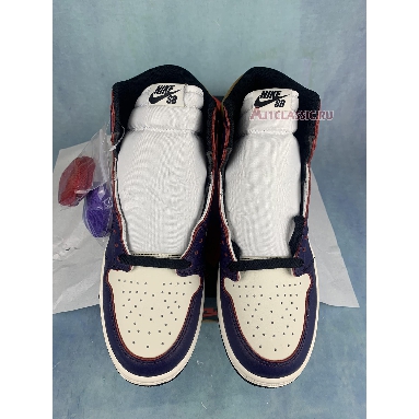 Nike SB x Air Jordan 1 LA to Chicago CD6578-507-2 Court Purple/Sail-University Gold-Black Mens Womens Shoes