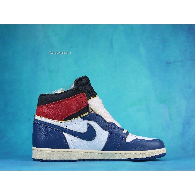 Union LA x Air Jordan 1 Retro High NRG Storm Blue BV1300-146-2 White/Storm Blue/Varsity Red/Black Mens Womens Shoes