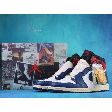 Union LA x Air Jordan 1 Retro High NRG Storm Blue BV1300-146-2 White/Storm Blue/Varsity Red/Black Mens Womens Shoes