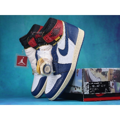 Union LA x Air Jordan 1 Retro High NRG Storm Blue BV1300-146-2 White/Storm Blue/Varsity Red/Black Mens Womens Shoes