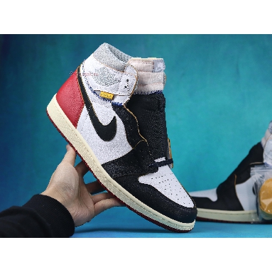 Union LA x Air Jordan 1 Retro High NRG Black Toe BV1300-106-2 White/Black/Varsity Red/Wolf Grey Mens Womens Shoes