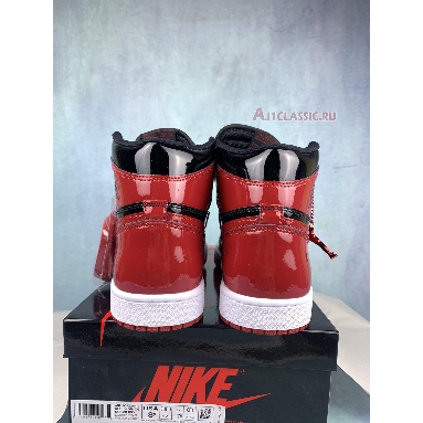 Air Jordan 1 Retro High OG Patent Bred 555088-063-2 Black/White/Varsity Red Mens Womens Shoes