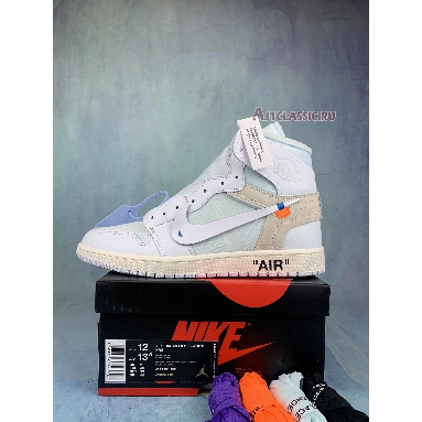 Off-White x Air Jordan 1 Retro High OG White AQ0818-100-3 White/White Mens Womens Shoes