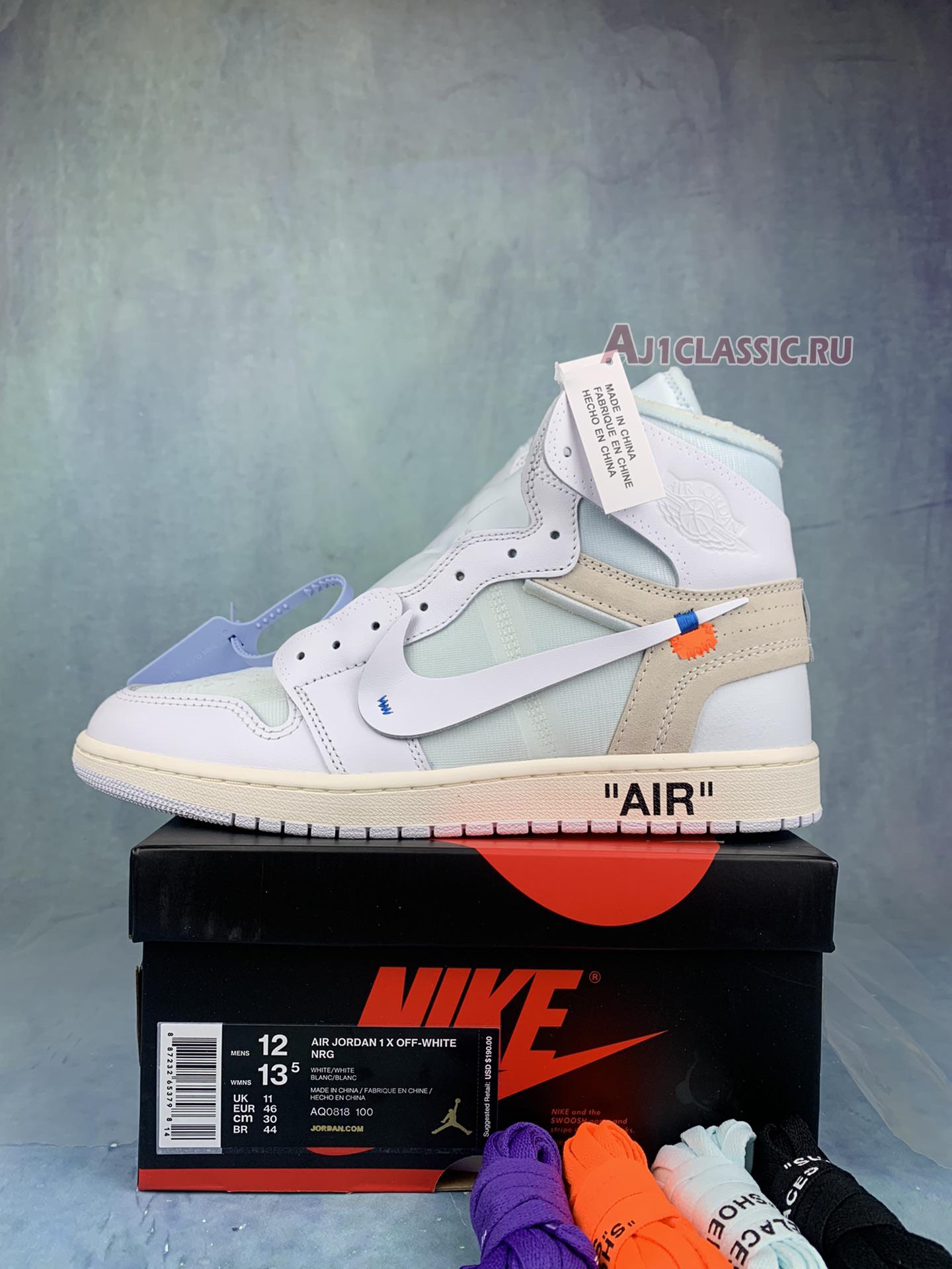 New Off-White x Air Jordan 1 Retro High OG "White" AQ0818-100-3 Shoes