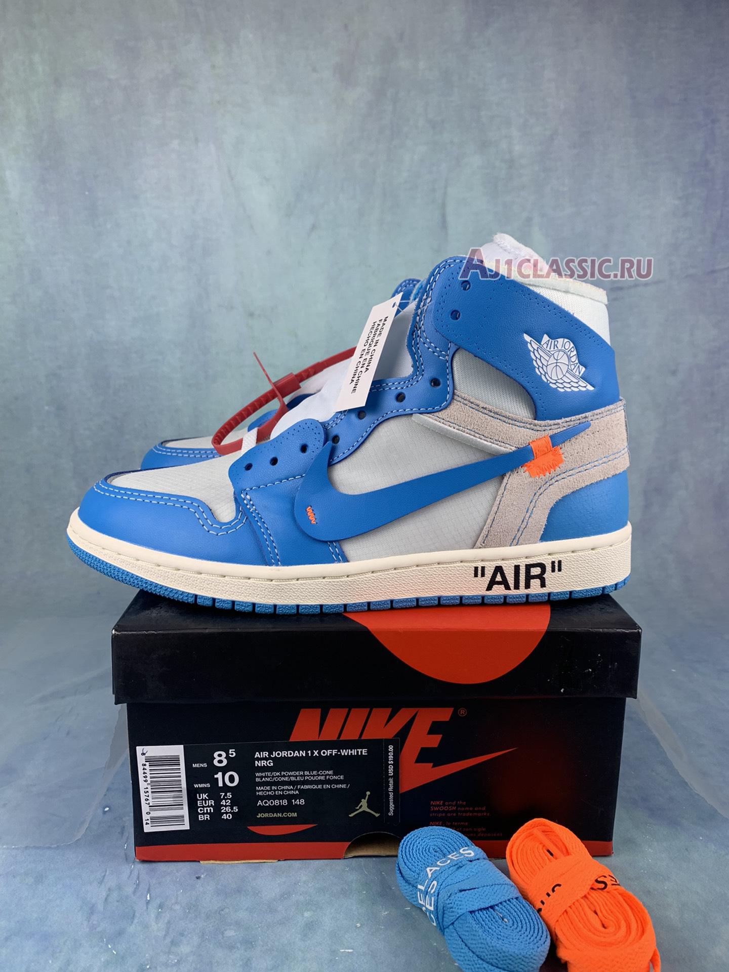 New Off-White x Air Jordan 1 Retro High OG "UNC" AQ0818-148-3 Shoes