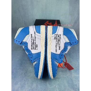 Off-White x Air Jordan 1 Retro High OG UNC AQ0818-148-3 White/Dark Powder Blue-Cone Mens Womens Shoes