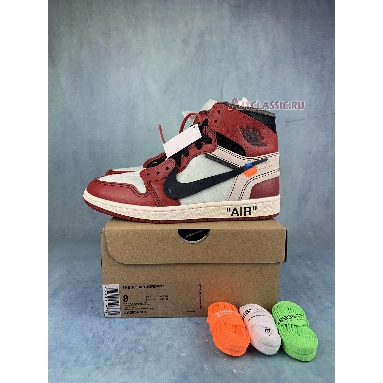 Off-White x Air Jordan 1 Retro High OG Chicago AA3834-101-2 White/Black-Varsity Red-Black Mens Womens Shoes