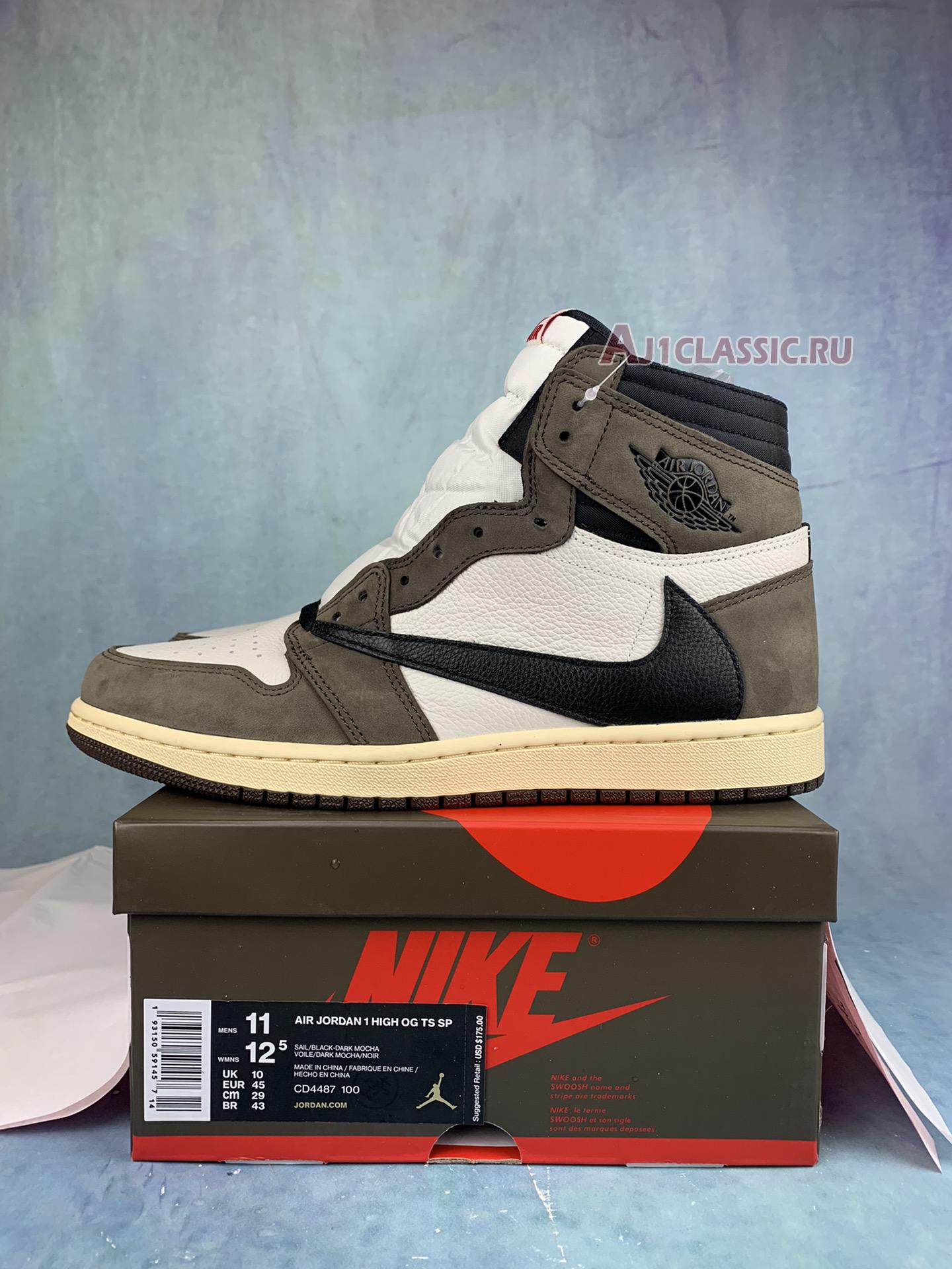 New Travis Scott x Air Jordan 1 Retro High OG "Mocha" CD4487-100-6 Shoes