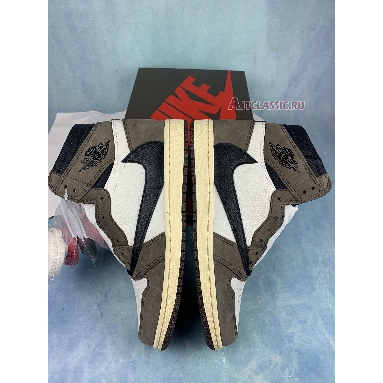 Travis Scott x Air Jordan 1 Retro High OG Mocha CD4487-100-6 Sail/Dark Mocha-University Red-Black Sneakers