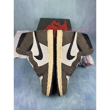 Travis Scott x Air Jordan 1 Retro High OG Mocha CD4487-100-6 Sail/Dark Mocha-University Red-Black Mens Womens Shoes