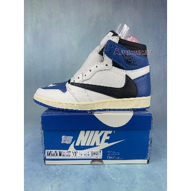 Travis Scott x Fragment x Air Jordan 1 High OG SP Military Blue DH3227-105-3 Sail/Black-Military Blue-Shy Pink Mens Womens Shoes