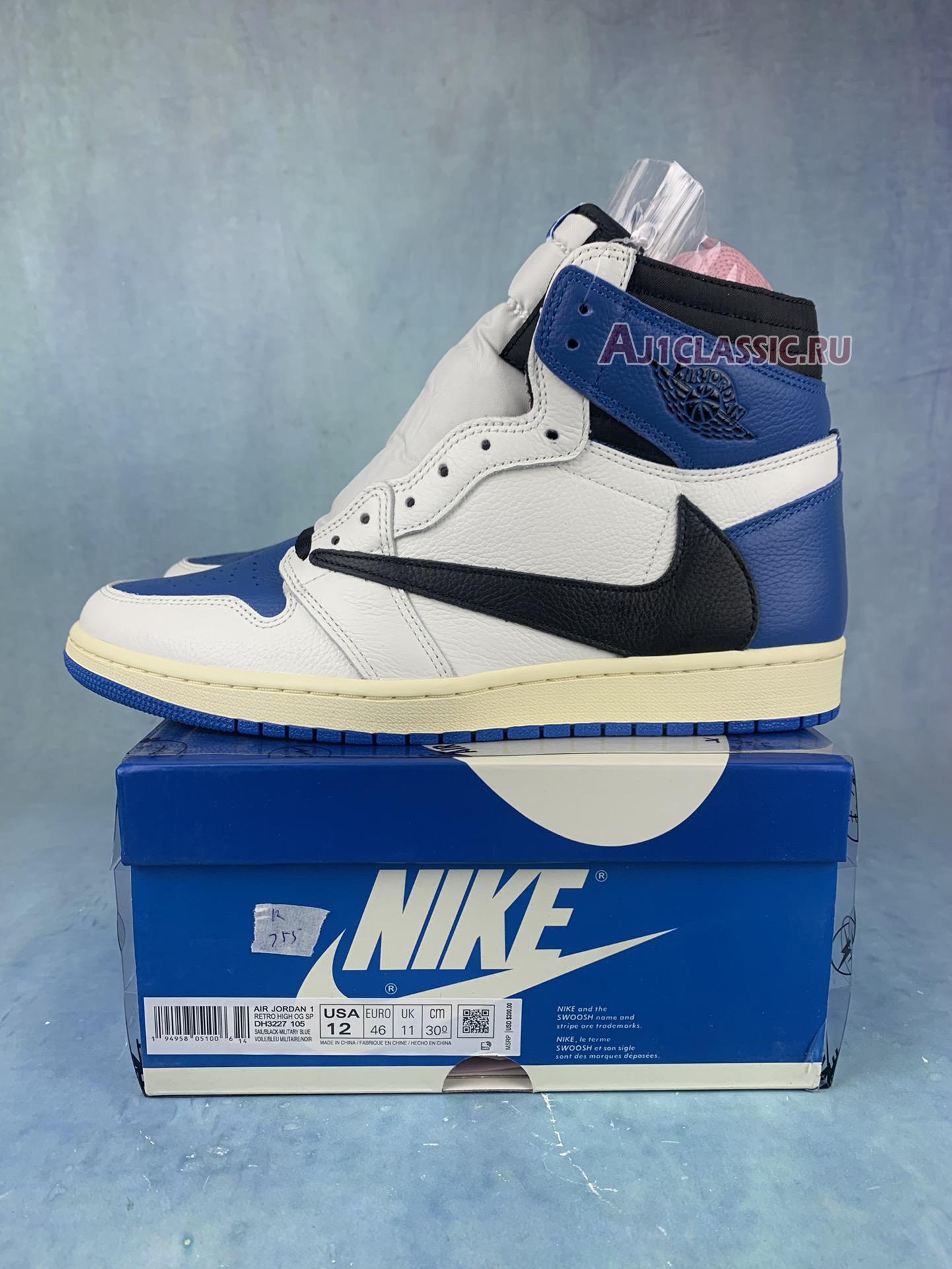 New Travis Scott x Fragment x Air Jordan 1 High OG SP "Military Blue" DH3227-105-3 Shoes