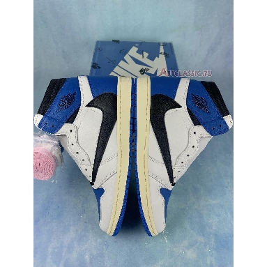 Travis Scott x Fragment x Air Jordan 1 High OG SP Military Blue DH3227-105-3 Sail/Black-Military Blue-Shy Pink Mens Womens Shoes