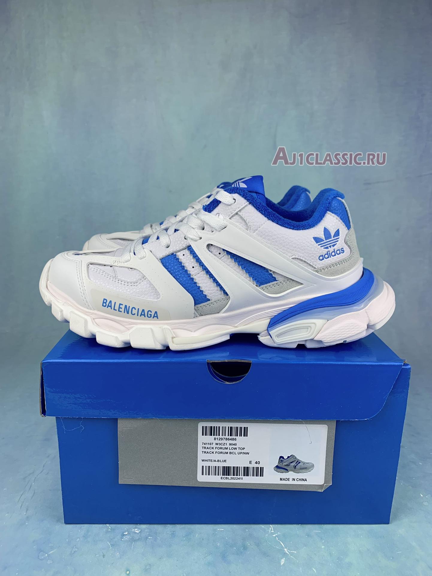 New Balenciaga Adidas Track Forum Low Top Sneaker "White Blue" 741107 W3CZ 19040 Shoes