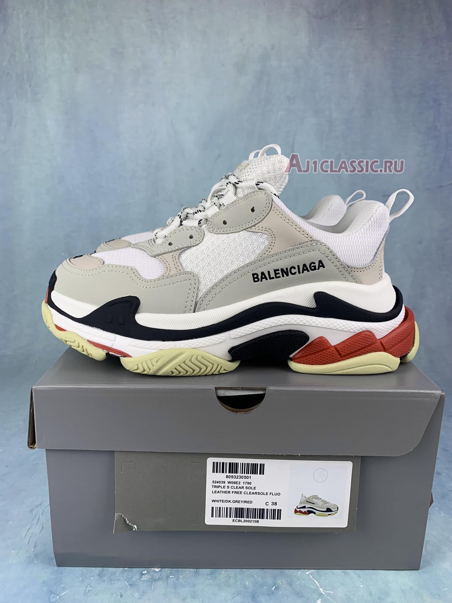 New Balenciaga Triple S Sneaker "White Black Red" 533882 W09E1 9000 Shoes