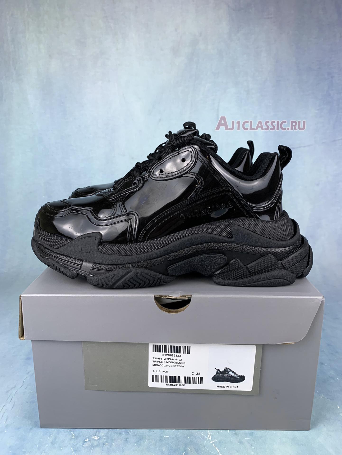 New Balenciaga Triple S Sneakers "All Black" 734953 W2PAA 1000 Shoes