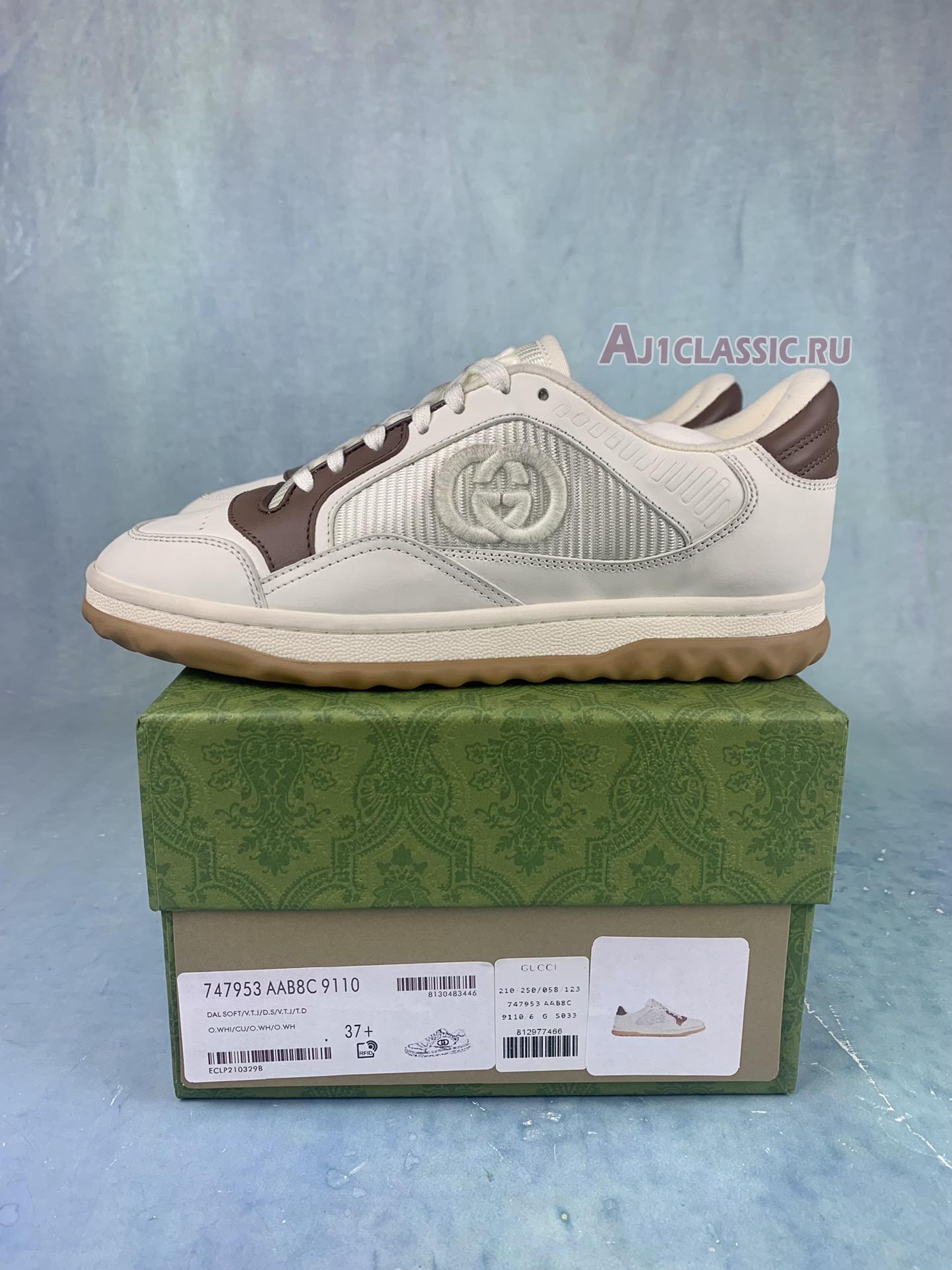 New Gucci MAC80 Sneaker "Off White Brown" 741656 AAB79 9155 Shoes