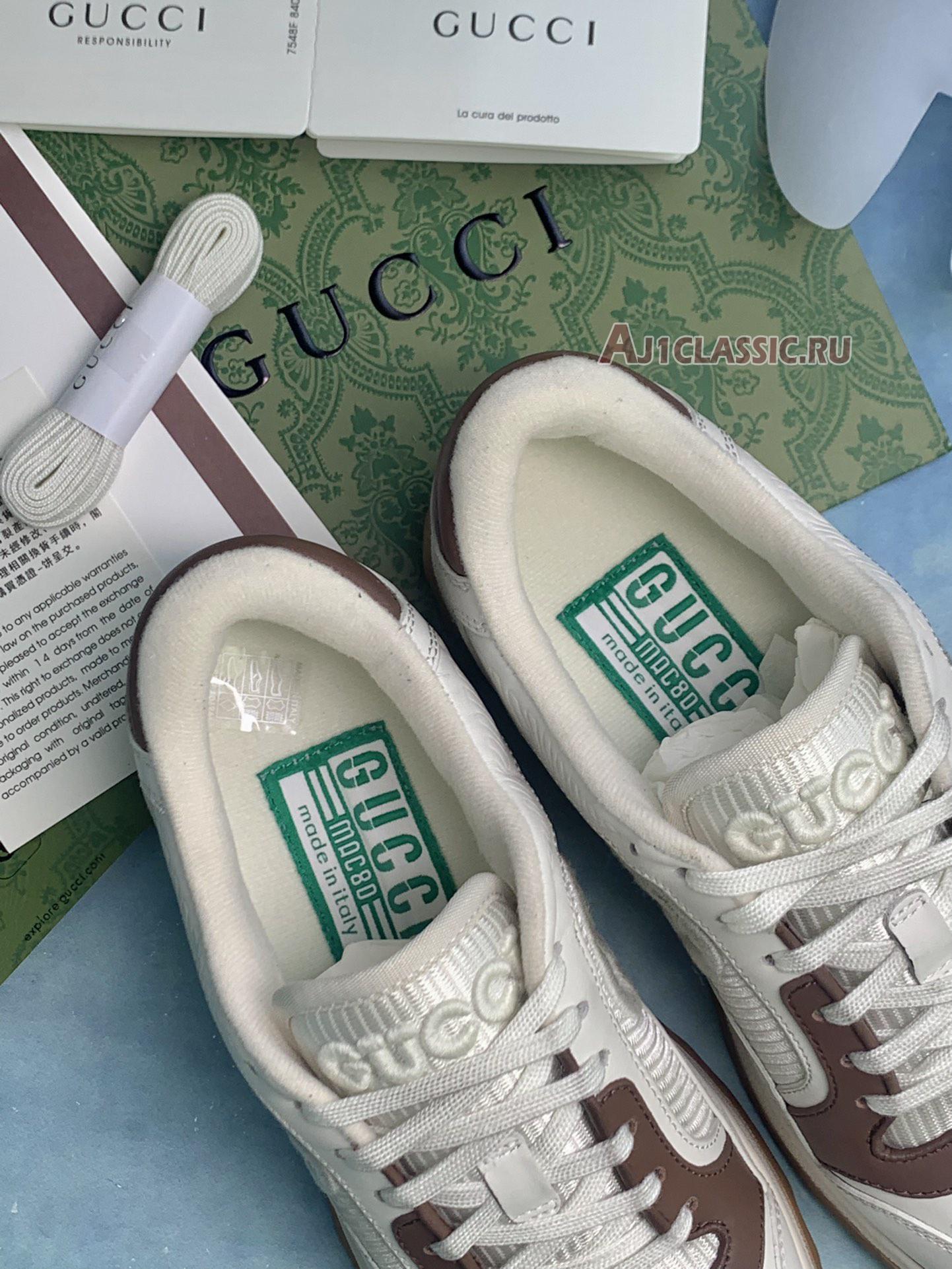 Gucci MAC80 Sneaker "Off White Brown" 741656 AAB79 9155