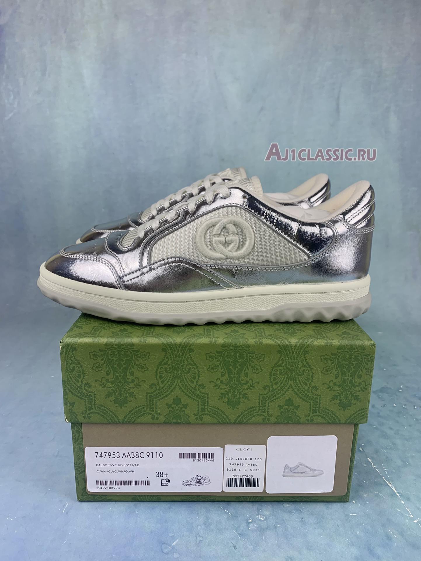 New Gucci MAC80 Sneaker "Metallic Silver" 750834 AACA9 8141 Shoes