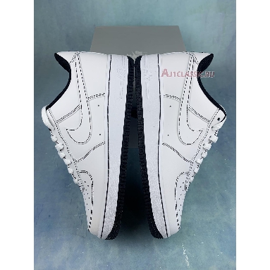 Nike Air Force 1 07 Contrast Stitch CV1724-104-2 White/Black/White Mens Womens Shoes