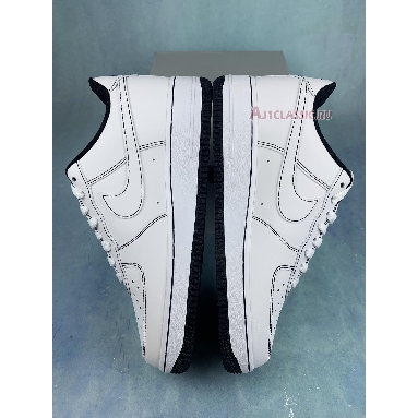 Nike Air Force 1 07 Contrast Stitch CV1724-104-2 White/Black/White Mens Womens Shoes