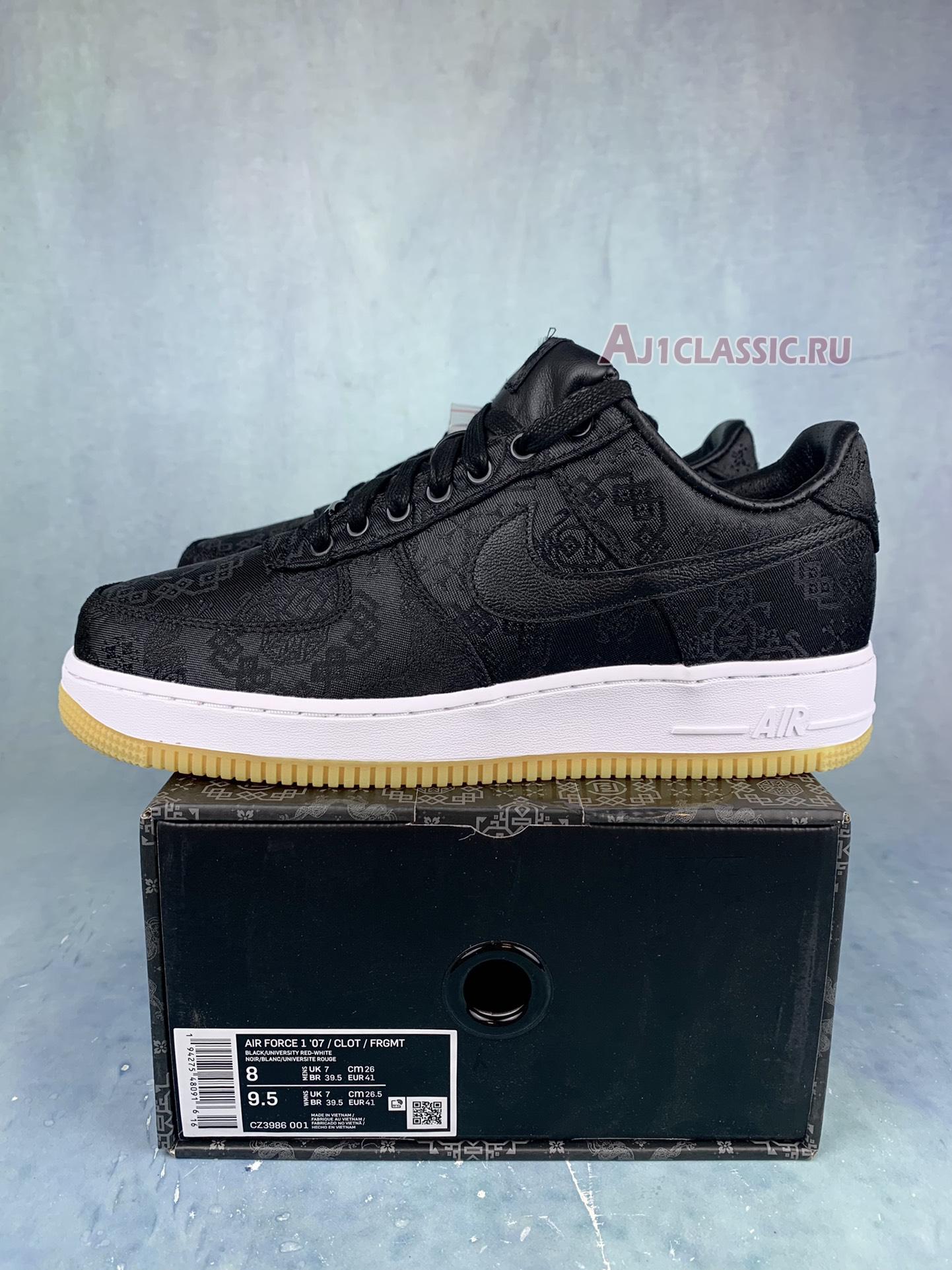 New Fragment Design x CLOT x Nike Air Force 1 "Black Silk" CZ3986-001-2 Shoes