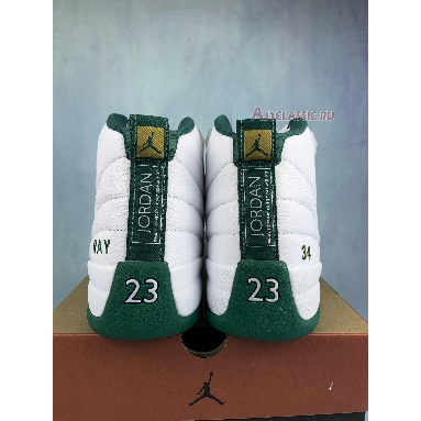 Air Jordan 12 Pe Ray Allen 136001-063PE White/Metallic Gold-Dark Pine Sneakers