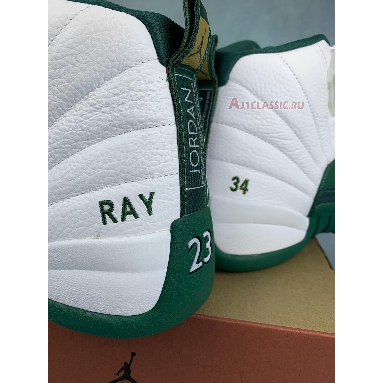 Air Jordan 12 Pe Ray Allen 136001-063PE White/Metallic Gold-Dark Pine Sneakers