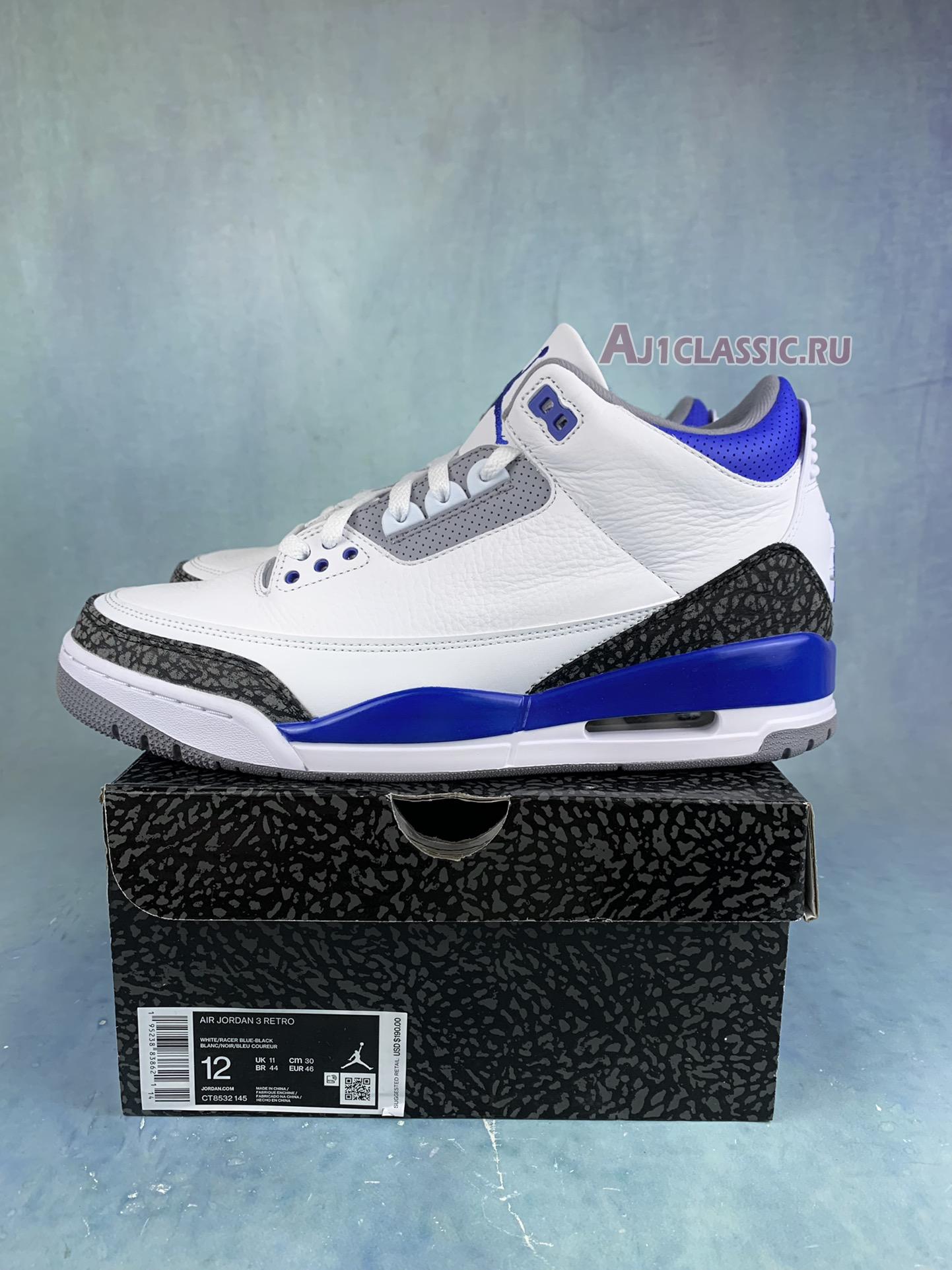 New Air Jordan 3 Retro "Racer Blue" CT8532-145-2 Shoes