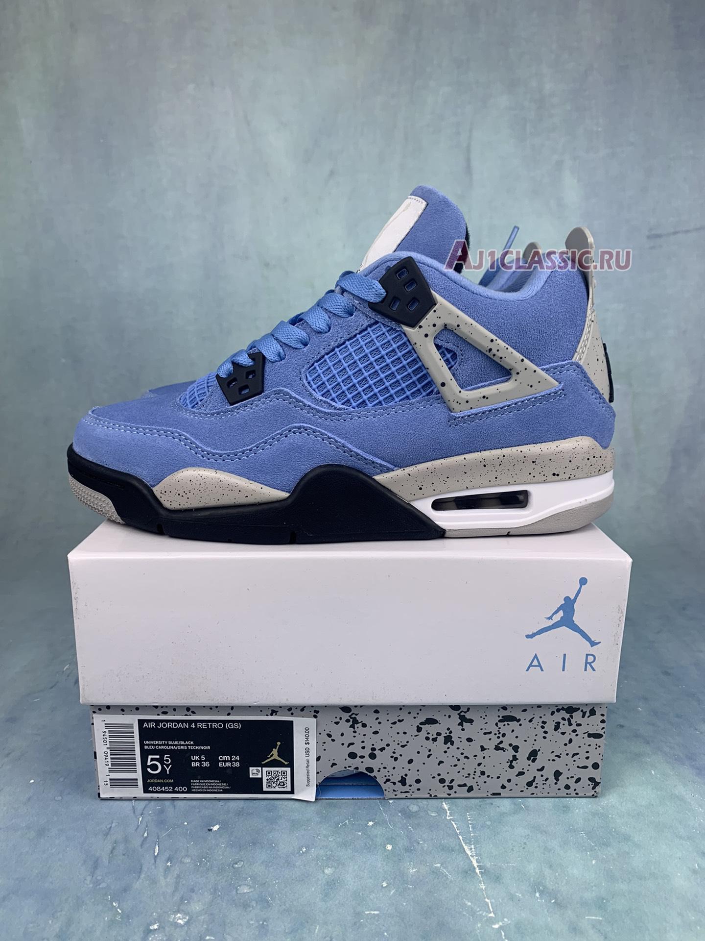 New Air Jordan 4 Retro GS "University Blue" 408452-400 Shoes