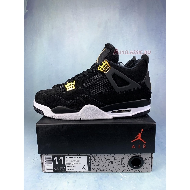 Air Jordan 4 Retro Royalty 308497-032-2 Black/Metallic Gold-White Sneakers