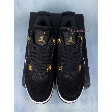 Air Jordan 4 Retro Royalty 308497-032-2 Black/Metallic Gold-White Mens Womens Shoes