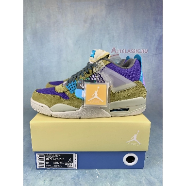 Union LA x Air Jordan 4 Retro Desert Moss DJ5718-300-2 Desert Moss/Turquoise Blue-Dark Iris Mens Womens Shoes