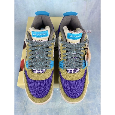 Union LA x Air Jordan 4 Retro Desert Moss DJ5718-300-2 Desert Moss/Turquoise Blue-Dark Iris Mens Womens Shoes