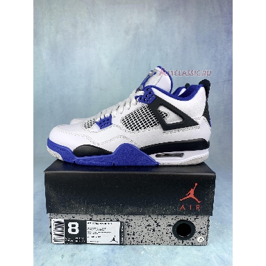 Air Jordan 4 Retro Motorsports 308497-117-2 White/Game Royal-Black Sneakers