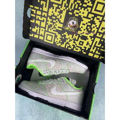 Nike Dunk Low University of Oregon PE FQ7260-001 Light Silver/White/Black/Electric Green Mens Womens Shoes