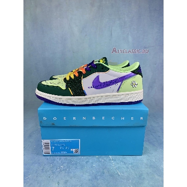 Air Jordan 1 Retro Low OG Doernbecher 2023 FD9665-351 Gorge Green/Court Purple/White/Barely Volt/Sail Sneakers