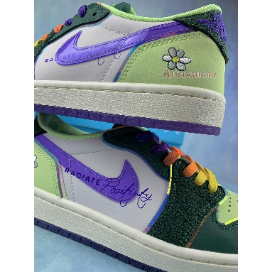 Air Jordan 1 Retro Low OG Doernbecher 2023 FD9665-351 Gorge Green/Court Purple/White/Barely Volt/Sail Sneakers