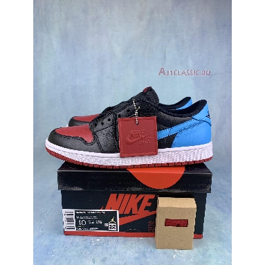 Air Jordan 1 Retro Low OG NC to Chi CZ0775-046 Black/Dark Powder Blue/Gym Red Sneakers