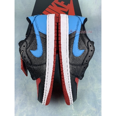 Air Jordan 1 Retro Low OG NC to Chi CZ0775-046 Black/Dark Powder Blue/Gym Red Mens Womens Shoes