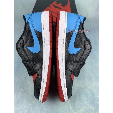 Air Jordan 1 Retro Low OG NC to Chi CZ0775-046 Black/Dark Powder Blue/Gym Red Sneakers